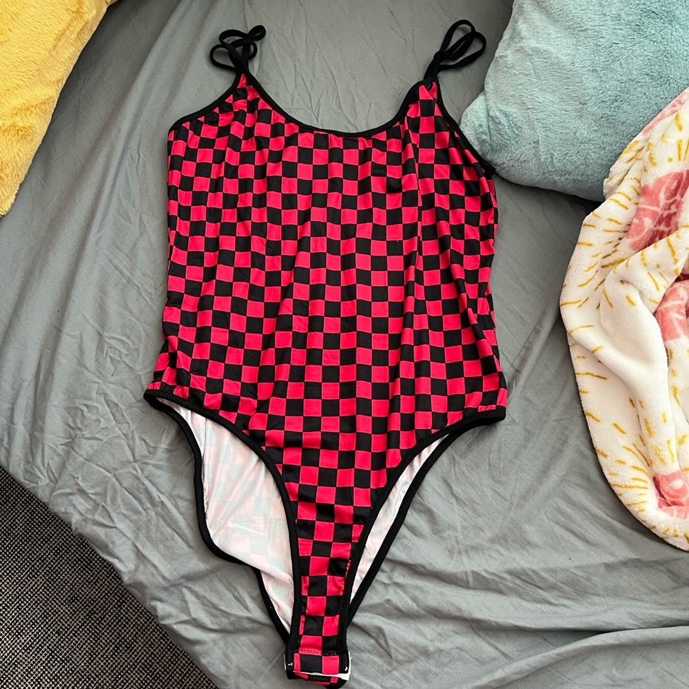 Shein checker board bodysuit